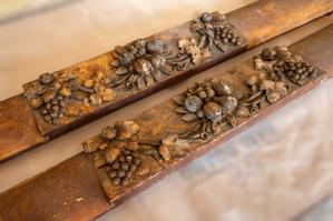 Cast-lime plaster crown molding, drawing room
